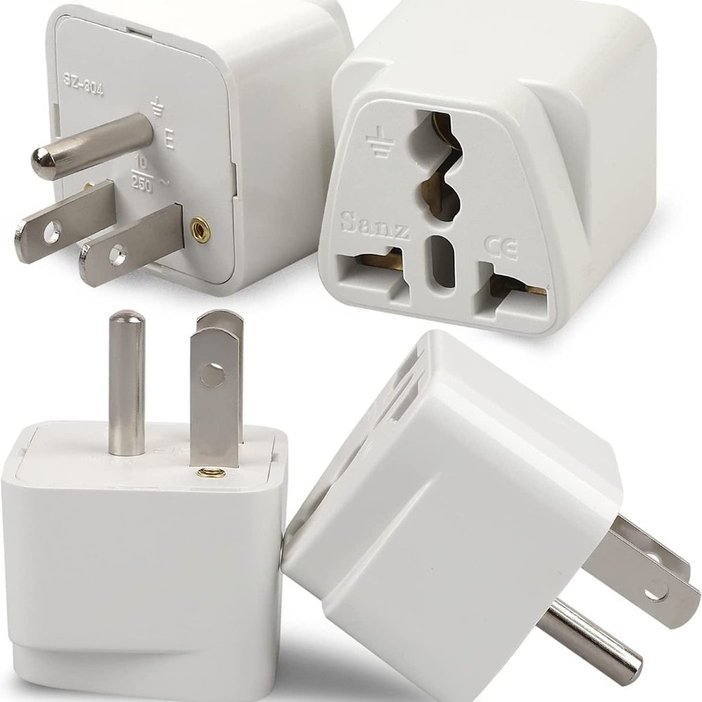 Universal Adapter multi-country to US Triangle Adapter travel all-in-one BLACK